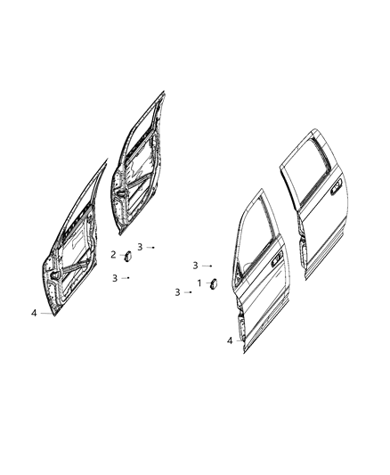 2020 Ram 1500 Door Diagram for 68225103AD