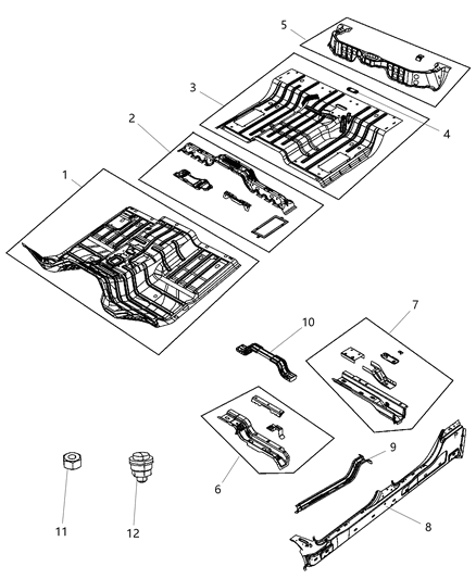 2010 Dodge Ram 2500 SILL-Body Side Diagram for 55372506AA