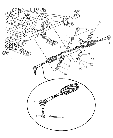 2009 Dodge Viper Gear Rack & Pinion Diagram