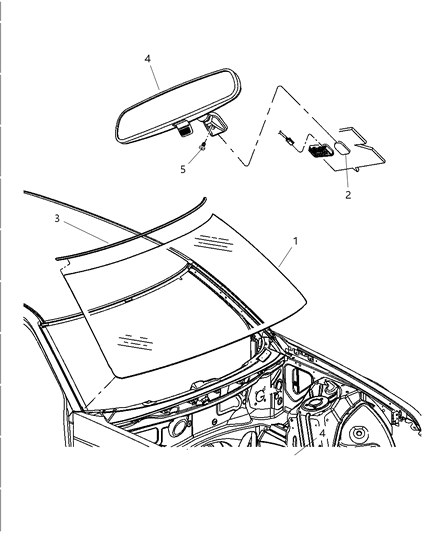 2005 Chrysler 300 Glass - Windshield & Mirror Diagram