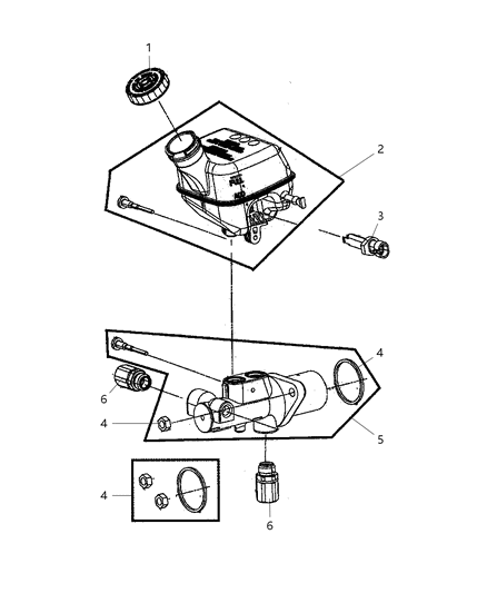 2006 Chrysler PT Cruiser Brake Master Cylinder Diagram