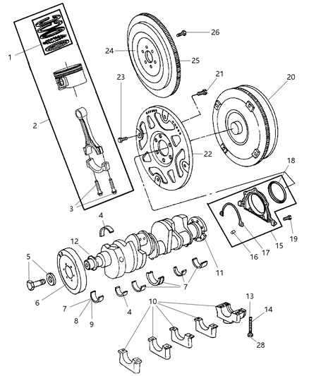 2007 Dodge Ram 2500 Ret Pkg-CRANKSHAFT Rear Oil Seal Diagram for 68017721AA