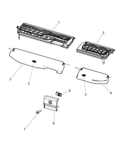 2010 Dodge Ram 1500 Latch-Storage Bin Lid Diagram for 68059730AA