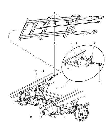 2002 Dodge Ram Van Line-Brake Diagram for 52009632AC