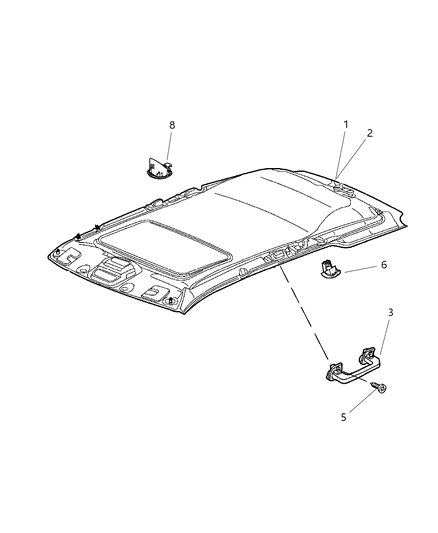 2004 Jeep Grand Cherokee HEADLINER-None Diagram for 5HG95XDBAE