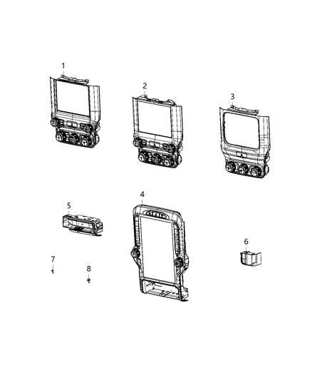 2019 Ram 1500 Radio Diagram for 68357445AD