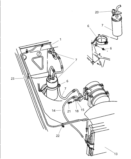 1998 Jeep Grand Cherokee Accumulator Air Conditioning Diagram for 55116191