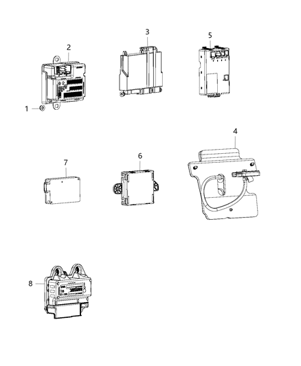 2016 Chrysler 200 Modules, Body Diagram