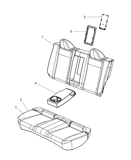 2013 Chrysler 200 Rear Seat-Seat Cushion Diagram for 1US58HL1AA