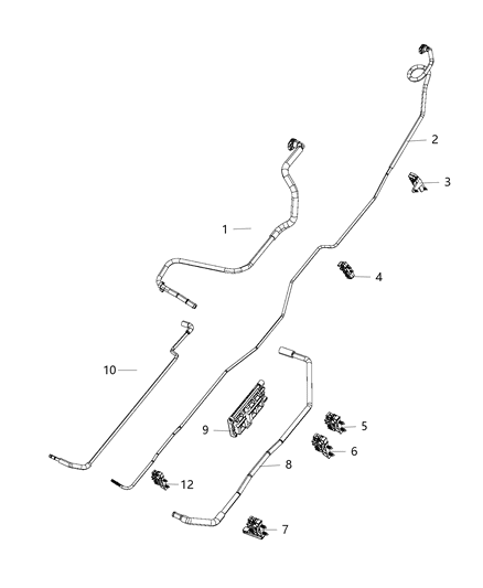 2017 Ram 2500 Fuel Lines, Rear Diagram 1