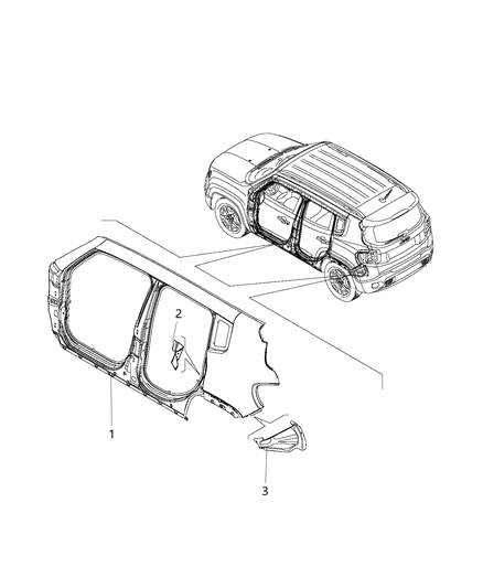 2015 Jeep Renegade Extension-Body Side Aperture Diagram for 68254240AA