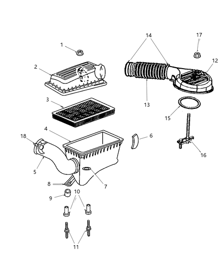 1997 Dodge Dakota Air Cleaner Diagram 2