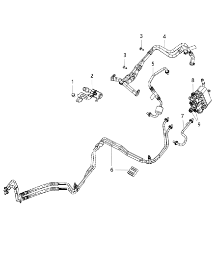 2016 Dodge Durango Tube-Oil Cooler Pressure And Ret Diagram for 68244072AA