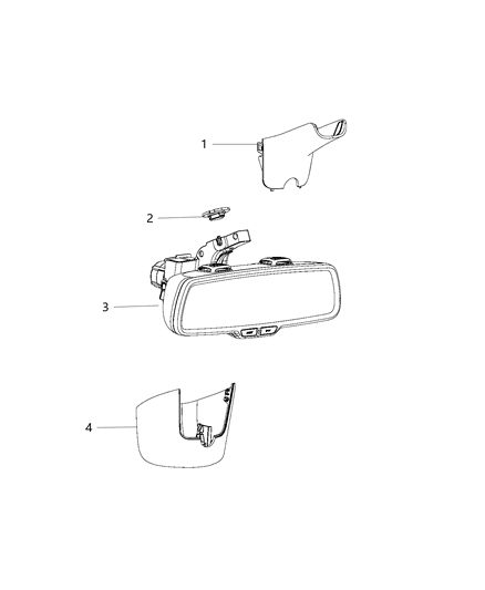 2013 Ram 1500 Mirrors - Inside Rear View Diagram