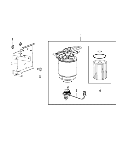 2020 Ram 4500 Fuel Filter & Water Separator Diagram 3