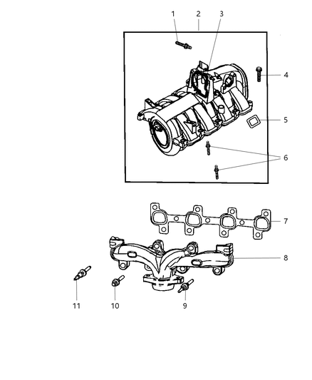 2006 Jeep Grand Cherokee Manifolds - Intake & Exhaust Diagram 2