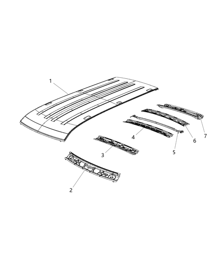 2018 Ram ProMaster City Roof Panel Diagram