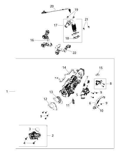 2019 Jeep Cherokee HEATER/CO-EGR Diagram for 68433286AA