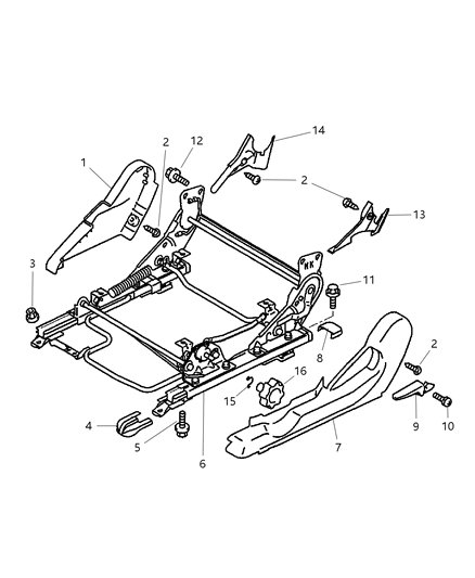 2004 Dodge Stratus Cover-Seat RECLINING ADJUSTER Diagram for MR641522