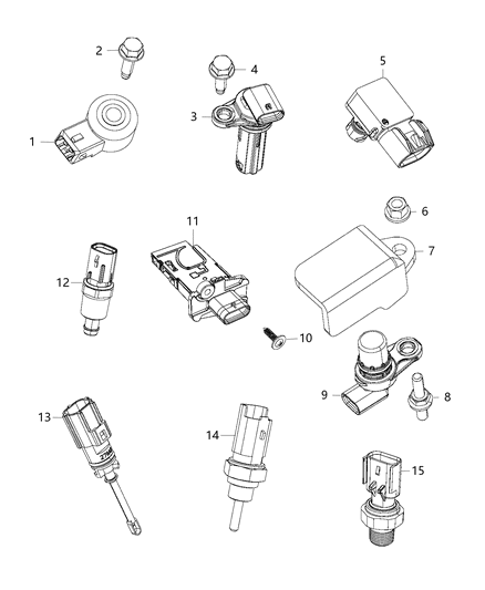 2015 Jeep Renegade Sensors, Engine Compartment Diagram 4