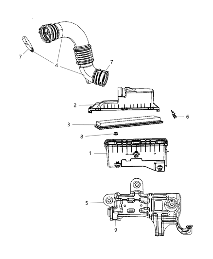 2008 Jeep Patriot Air Cleaner & Related Diagram 2