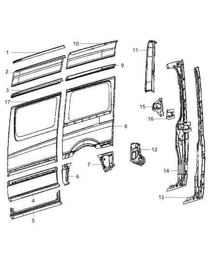 2008 Dodge Sprinter 3500 Roof Panel Diagram 2