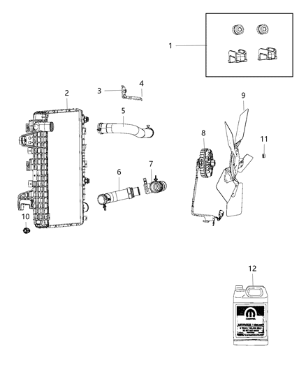 2016 Ram 3500 Cab Chassis Radiator & Related Parts Diagram 1