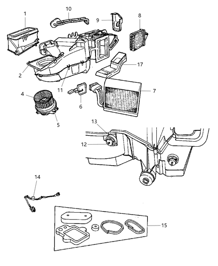 2003 Dodge Neon Air Conditioning & Heater Unit Diagram