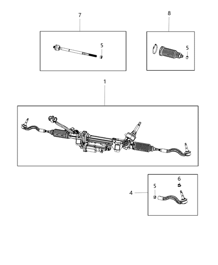 2019 Jeep Grand Cherokee Rack And PINION Diagram for 68416791AC