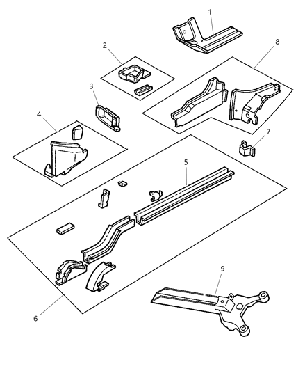 2003 Dodge Intrepid Frame, Rear Diagram