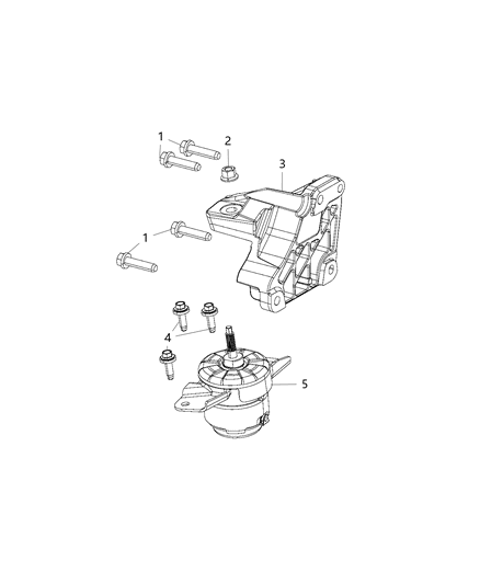 2020 Jeep Wrangler Engine Mount Diagram for 68284620AC