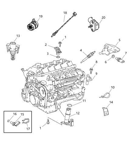 2005 Dodge Sprinter 3500 Sensors - Engine Diagram