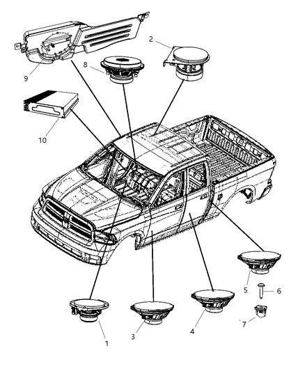 2011 Ram 1500 Speakers & Amplifier Diagram