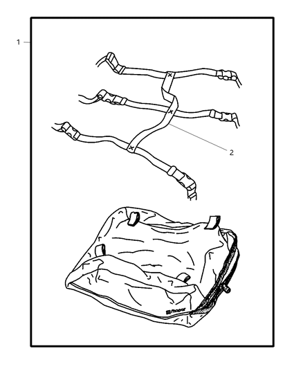 2000 Jeep Cherokee Luggage Carrier - Roof Mount Diagram