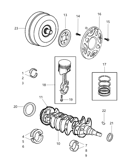 2003 Dodge Stratus Piston Diagram for 5017796AA