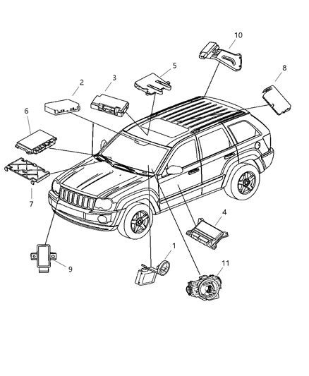 2006 Jeep Grand Cherokee Module-Compass Temperature Diagram for 56050242AG