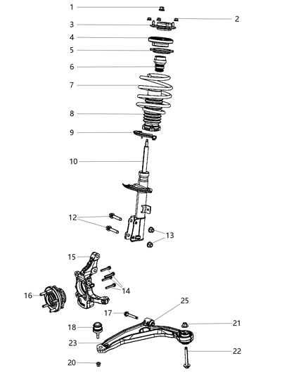 2008 Chrysler Sebring STRUT-Suspension Diagram for 68026150AA