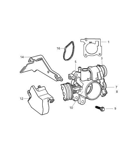 2003 Dodge Neon Throttle Body Gasket Diagram for 5018345AA