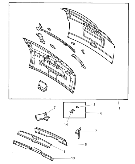 2002 Dodge Grand Caravan Liftgate Hinge Diagram for 4860295AB