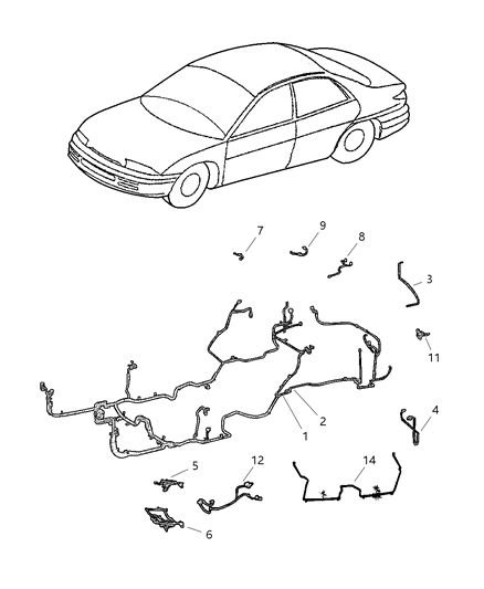 2002 Chrysler 300M Wiring-Body Left Diagram for 4759693AI