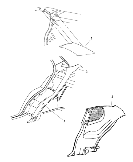 1999 Dodge Neon Quarter Trim Panel Diagram