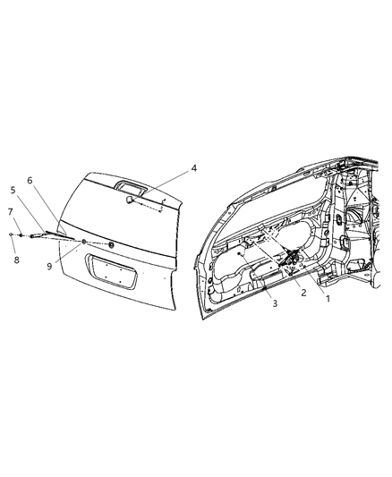 2007 Dodge Durango Rear Window Wiper & Washer Diagram