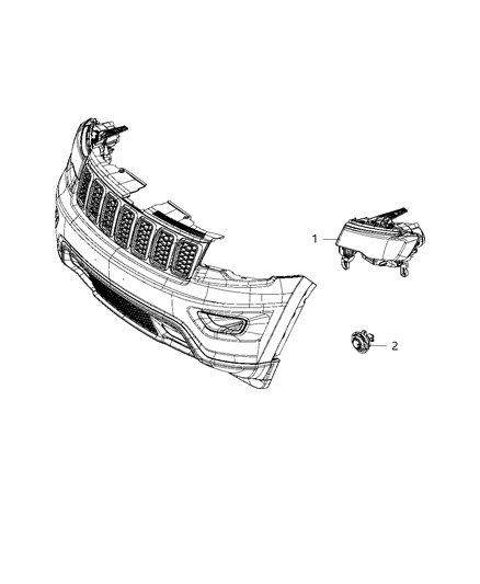 2019 Jeep Grand Cherokee Headlamp Diagram for 68426875AA