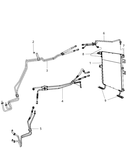 2011 Ram 2500 Transmission Cooler & Lines Diagram