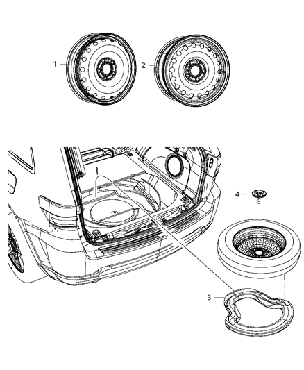 2014 Jeep Grand Cherokee Spare Wheel Stowage Diagram