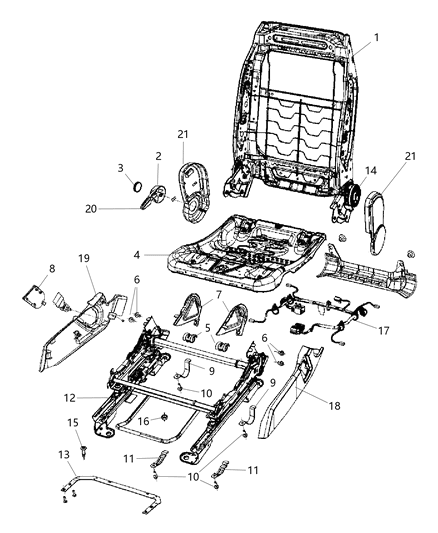 2007 Jeep Patriot Shield-RECLINER Diagram for 1DQ531D5AA