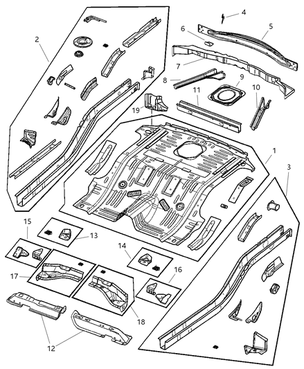 2002 Jeep Liberty Rear Floor Pan Diagram