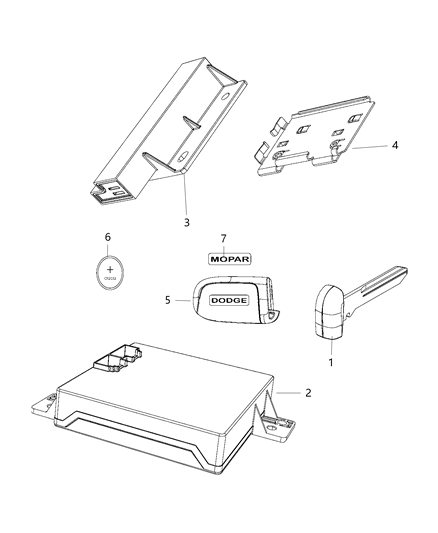 2011 Dodge Charger Receiver Modules, Keys & Key Fob Diagram