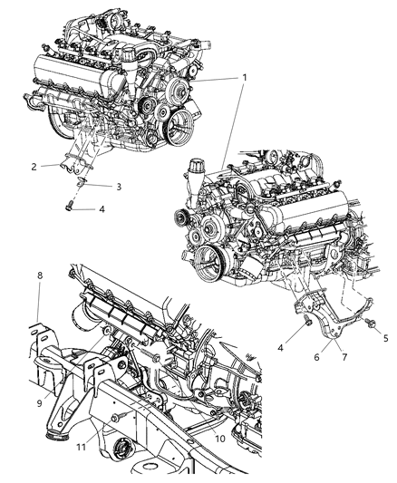 2007 Dodge Ram 1500 Mounts, Front Diagram 3