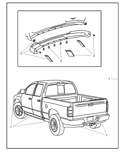 2004 Dodge Ram 2500 Accent Ki-Running Board Diagram for 82208318